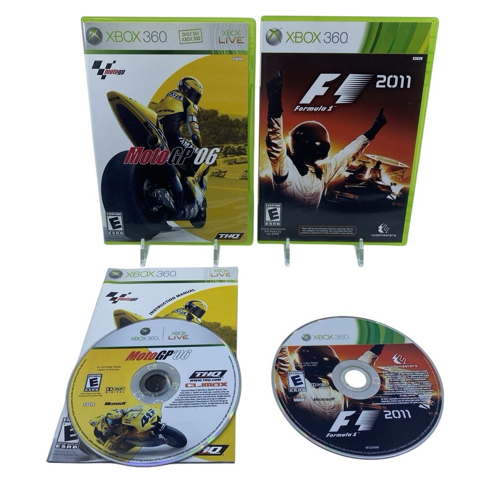 F1 2011 & MotoGP 06 CIB Xbox 360 Racing Games Lot Tested Working